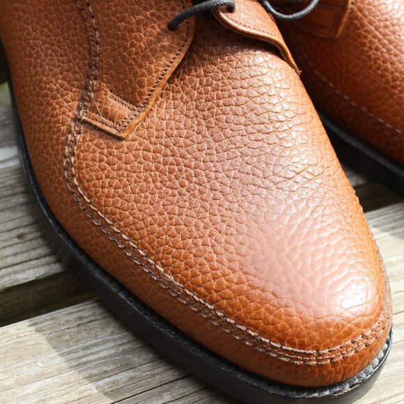 NOS Vintage the McHale Shoe Pebbled Brown Leather Derby, 7 EEE, Made in Canada - Picture 3 of 14